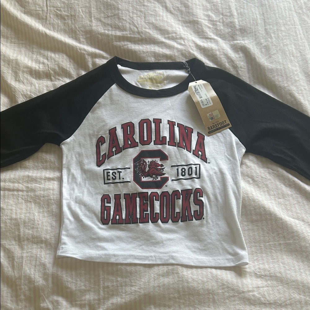 Kids Carolina Gamecocks Raglan Shirt - Black & White
